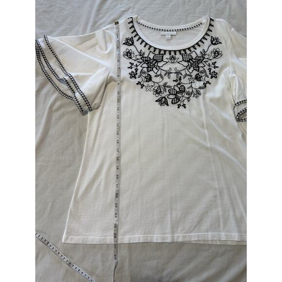 Charter Club Embroidered Floral Tee – XL - Picture 4 of 6